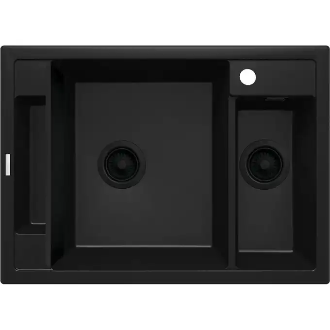 Zlewozmywak MAGNETIC nero granit 1,5K 690X500X219mm + osprzęt SPACE SAVER nero DEANTE ZRM_N503