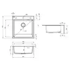 Zlewozmywak ERIDAN farmerski alabaster granit 1-komorowy 600x610x214, 3,5&quot; + osprzęt SPACE SAVER LUX DEANTE ZQE_A10K