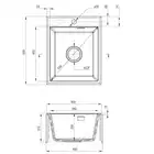 Zlewozmywak ERIDAN grafit metalik granit 1-kom. 400x500x212, 3,5&quot; + osprzęt SPACE SAVER LUX DEANTE ZQE_G104