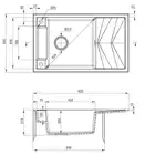 Zlewozmywak MAGNETIC grafit met. granit 1-kom. Z/O 820X500X219, 3,5&quot; + osprzęt SPACE SAVER DEANTE ZRM_G113