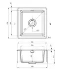 Zlewozmywak  SABOR ceramiczny szary mat 1-kom. B/O  450x478x215 + SPACE SAVER DEANTE ZCB_3103