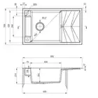 Zlewozmywak MAGNETIC szary met.granit 1-kom. Z/O 820X500X219, 3,5&quot; + osprzęt SPACE SAVER DEANTE ZRM_S113