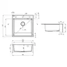 Zlewozmywak ERIDAN farmerski grafit metalik granit 1-komorowy 600x610x214, 3,5&quot; + osprzęt SPACE SAVER LUX DEANTE ZQE_G10K