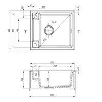 Zlewozmywak MAGNETIC antracyt met. granit 1-kom. 560X500X219, 3,5&quot; + osprzęt SPACE SAVER DEANTE ZRM_T103