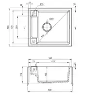 Zlewozmywak MAGNETIC grafit met. granit 1-kom. 560X500X219, 3,5&quot; + osprzęt SPACE SAVER DEANTE ZRM_G103