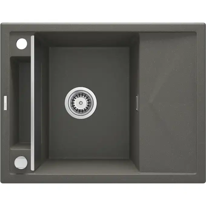 Zlewozmywak MAGNETIC antracyt met. granit 1-kom. Z/KO 640X500X219, 3,5&quot; + osprzęt SPACE SAVER DEANTE ZRM_T11A