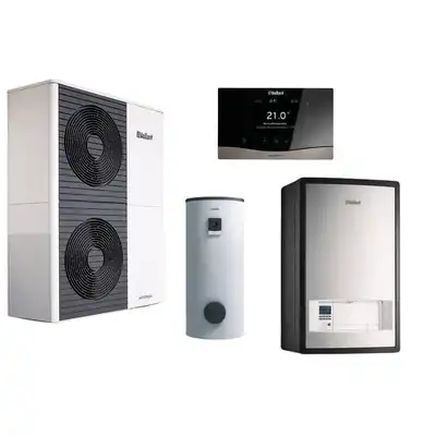 Pakiet z pompą ciepła aroTHERM plus monoblok VWL 125/6A + Moduł naścienny MEH 97/6 + Zasobnik VIH RW 300 + Regulator pogodowy VRC 720 VAILLANT 0010044193