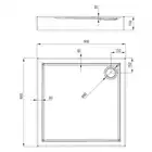 Brodzik JAŚMIN kwadratowy biały akrylowy 90 cm DEANTE KGJ_041B