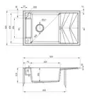 Zlewozmywak MAGNETIC nero granit 1-kom. Z/O 820X500X219, 3,5&quot; + osprzęt SPACE SAVER nero DEANTE ZRM_N113