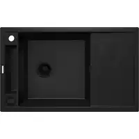 Zlewozmywak MAGNETIC nero granit 1-kom. Z/O 820X500X219, 3,5&quot; + osprzęt SPACE SAVER nero DEANTE ZRM_N113