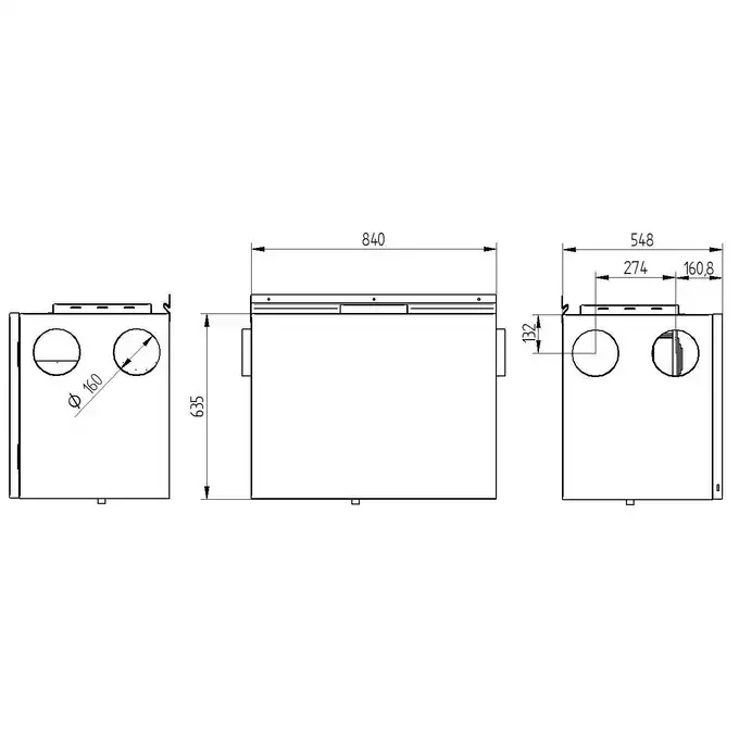 Rekuperator 355 H_XF WANAS RE-355 H_XF