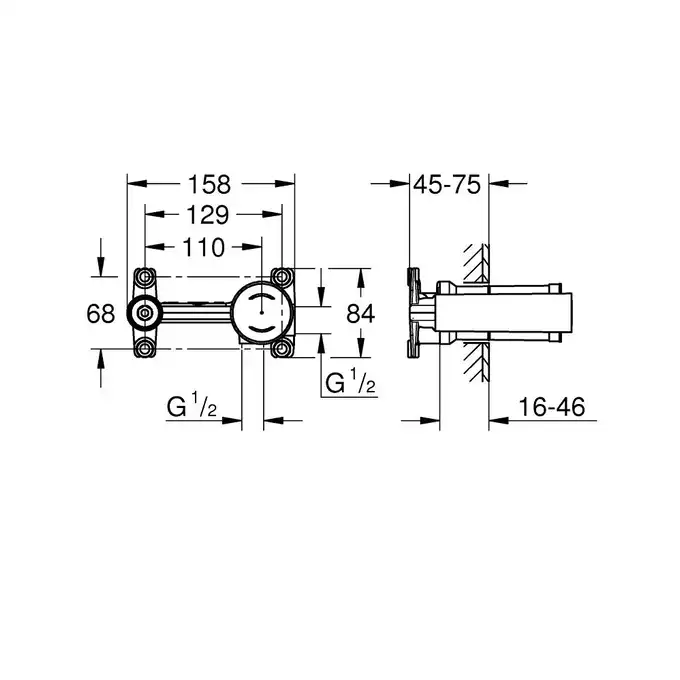 Element podtynkowy do baterii umywalkowej podtynkowej GROHE 23571000