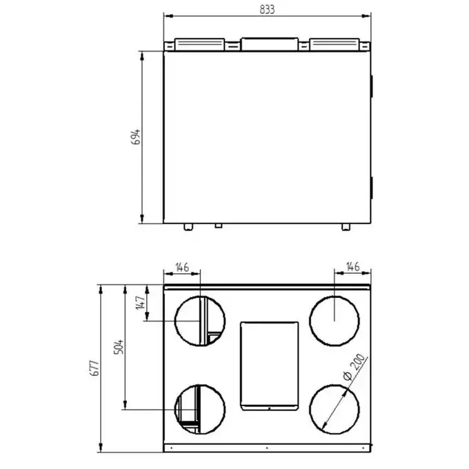 Rekuperator WANAS RE-615 V HI 615V HI-TECH pionowy układ króćców szklany sterownik