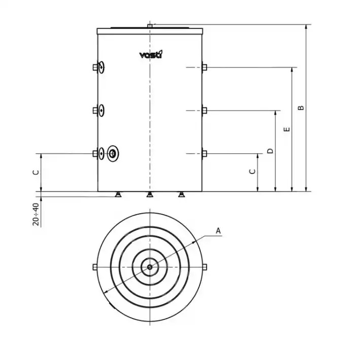 Zbiornik buforowy 120 l VASTI VS-P-BUF-120-00-B