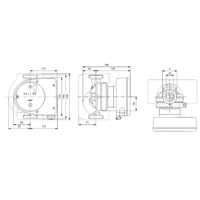 Pompa obiegowa Grundfos MAGNA 1 32-100 99221236 180 1x230V PN10  