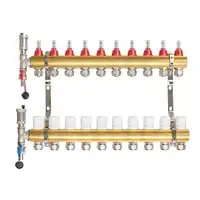 Rozdzielacz mosiężny REITER RMOP#210-KOSA-E-10 ogrzewanie podłogowe rozstaw 50 mm 10 obwodów