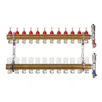 Rozdzielacz mosiężny REITER RMOP#210-KOSA-E-12 ogrzewanie podłogowe rozstaw 50 mm 12 obwodów