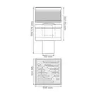 Kratka kanalizacyjna 100 mm prosta regulowana 90/125 mm Hydroland KR.REG.50.10X10.D.NI.SZ szara