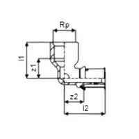 S-Press Plus Kolano z gwintem wewn. 25-RP3-4&quot; FT UPONOR 1070542 