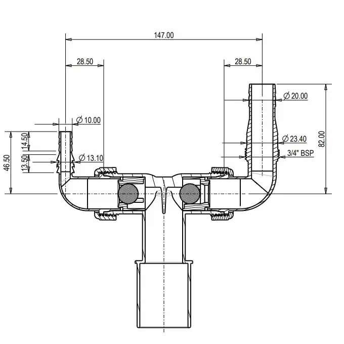 Przyłącze do pralki i suszarki 32/40mm McAlpine WMVT-3240PL z zaślepką