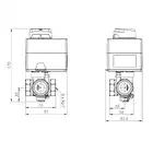 Zestaw regulacyjny Afriso ProClick 1338454 3-drogowy obrotowy zawór mieszający ARV 384 Vario ProClick DN25 Rp1&quot; Kvs 4,5 - 12 m3/h + siłownik elektryczny ARM 343 ProClick