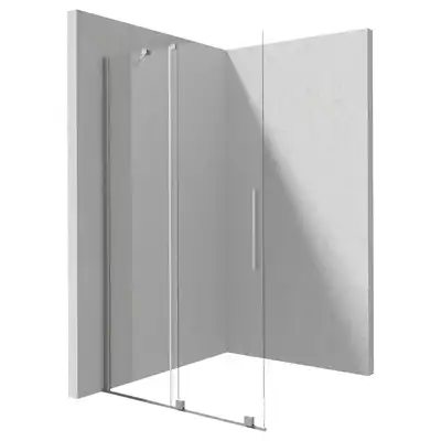 Ścianka prysznicowa walk-in Deante Prizma KTJ F30R przesuwna 100x195 cm stal szczotkowana