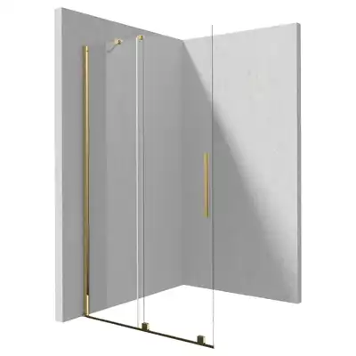 Ścianka prysznicowa walk-in Deante Prizma KTJ Z32R przesuwna 120x195 cm złota