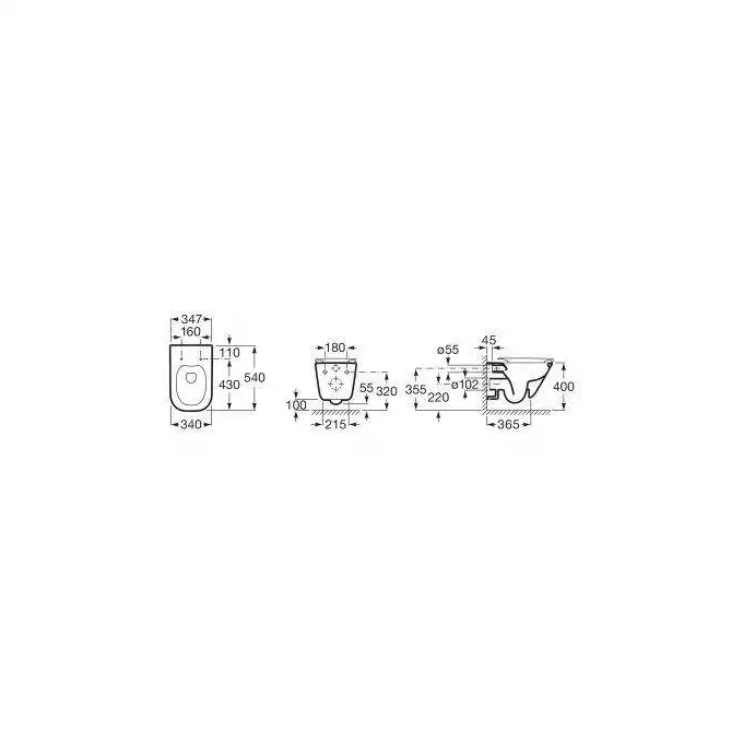 Miska WC ROCA Gap Square A34647LS00 Rimless podwieszana biała 