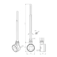 Grzałka elektryczna TERMA MOA 600W WEMOA06T916U biała, kabel spiralny z wtyczką