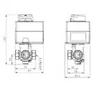 Zestaw regulacyjny Afriso ProClick 1338254 3-drogowy obrotowy zawór mieszający ARV 382 Vario ProClick DN20 Rp3/4&quot; Kvs 3,5 - 9 m3/h + siłownik elektryczny ARM 343 ProClick