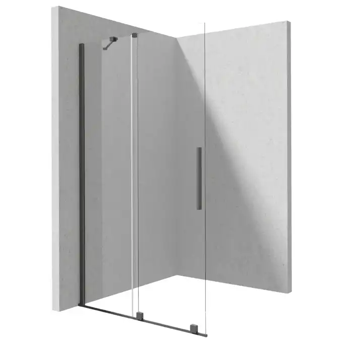 Ścianka prysznicowa walk-in Deante Prizma KTJ D39R przesuwna 90x195 cm titanium