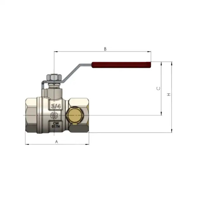 Zawór kulowy wodny Arco Sena VA30 752104 3/4&quot;GW ze spustem i odpowietrznikiem dźwignia inox