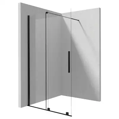 Ścianka prysznicowa walk-in Deante Prizma KTJ N32R przesuwna 120x195 cm nero