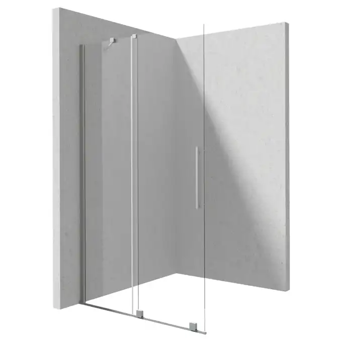 Ścianka prysznicowa walk-in Deante Prizma KTJ F39R przesuwna 90x195 cm stal szczotkowana