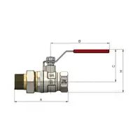 Zawór kulowy wodny prosty Arco Sena VA30 754205 GW 1&quot; - GZ 1 1/4&quot; półśrubunek dźwignia inox