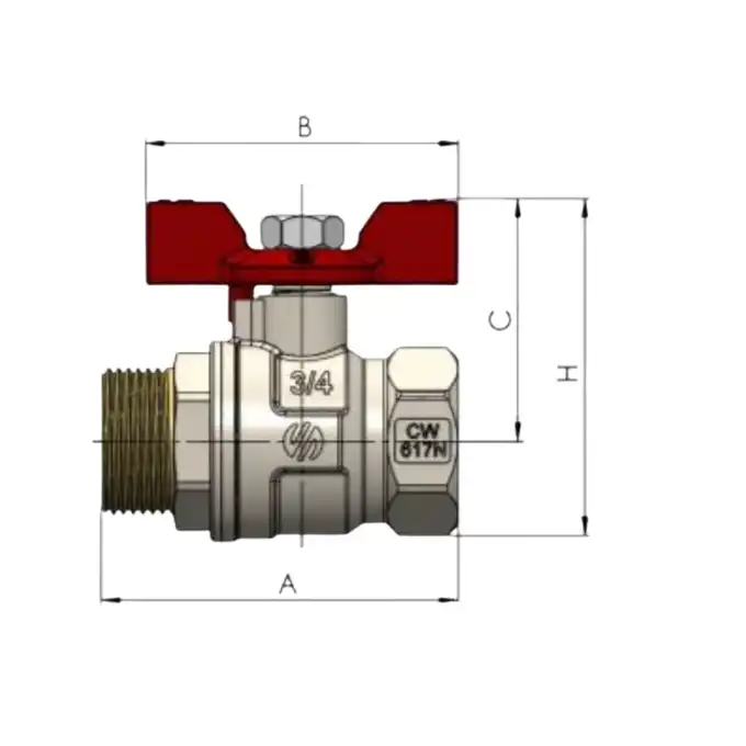 Zawór kulowy wodny Arco Sena VA30 753604 3/4&quot; GZ-GW uchwyt motylkowy