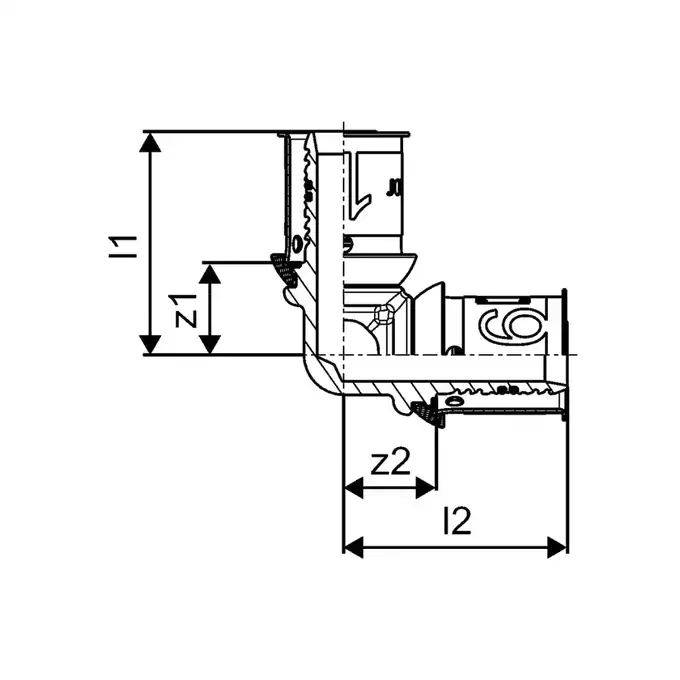 Kolano Uponor S-Press PLUS 1070525 25-25 mm