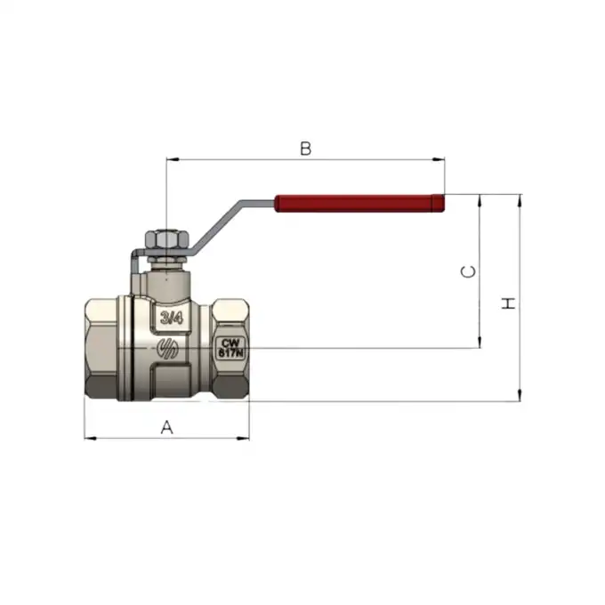 Zawór kulowy wodny Arco Sena VA30 750107 1 1/2&quot; GW-GW dźwignia inox