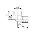 Kolano Uponor S-Press 1046910 z gwintem wewnętrznym 40-Rp1 1/2&quot;FT