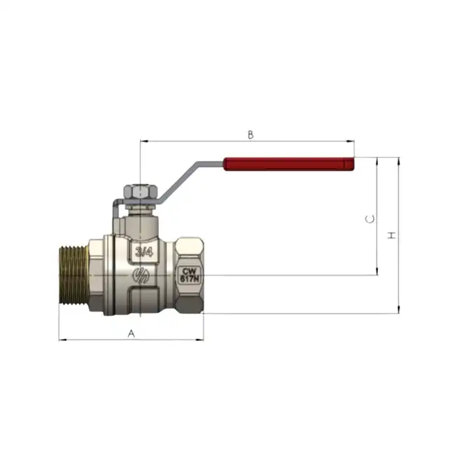 Zawór kulowy wodny Arco Sena VA30 750605 1&quot; GZ-GW dźwignia inox