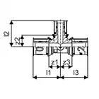 Trójnik redukcyjny Uponor S-Press PLUS 1039953 PPSU 25-16-16 mm