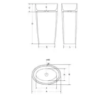 UNIQA UmyWalka wolnostojąca 32 x 46 x 84 BESCO #UMD-U-WO