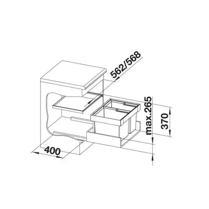 Selektor FLEXON II 60/3 + pokrywa systemowa BLANCO 521472