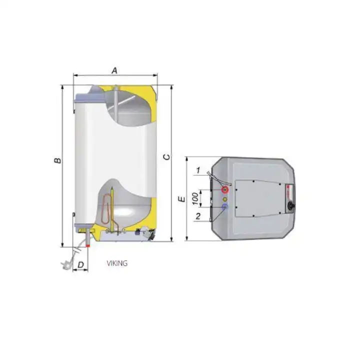 Podgrzewacz pojemnościowy emaliowany Viking 55l VIKING-E 55 BIAWAR 10687