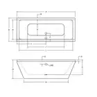 VENA Wanna wolnostojąca przyścienna 170 x 75 BESCO #WKVE-170-WS