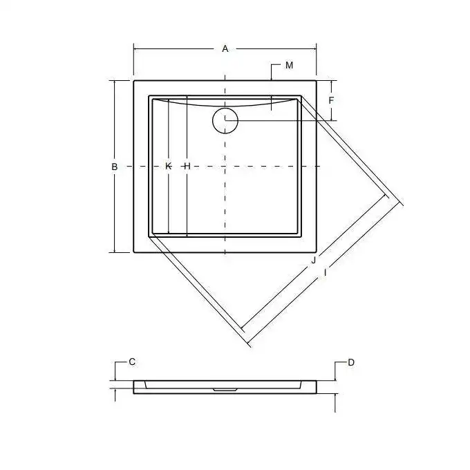 AQUARIUS SLIMLINE Brodzik kwadratowy 80 x 80 BESCO BAA-80-K